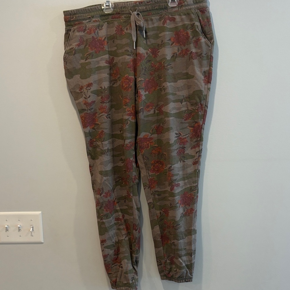 Maurices Camouflage Floral Joggers - Green and Red